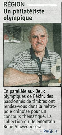 René Amweg aux jeux olympiques de Pékin 1